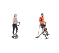 Sunny Health & Health Twister Stepper Machine, Height Adjustable Stepper, Stairs Step Exercise + Upright Row-N-Ride, Versatile Full-Body Workout Squat Assist Trainer, Easy Setup & Foldable