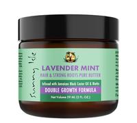 Sunny Isle Beurre de lavande à la menthe et aux racines fortes 56,7 g | Infusé avec de la biotine et de l'huile de ricin noire de Jamaïque | Renforce les cheveux | Cuir chevelu sec, pointes fourchues
