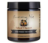 Sunny Isle Huile de ricin noire de Jamaïque Beurre pur avec poudre de chébé africain 113,4 g | Hydratant pour cheveux et peau pour tous les types