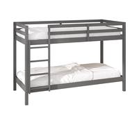 Sunny Jip Lits Superposés en Bois, Gris | Lits Superposés pour Enfants 2 Places - 2 Matelas Hybrides 90 x 200 Inclus | Dimensions totales: 208 x 97 x 140cm