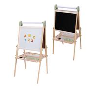 Sunny Luna Chevalet pour enfants en bois, beige | Double face : tableau blanc/noir | Tableau magnétique, rouleau de papier, gobelet, aimants, craies, feutres et effaceur | 50 x 55,5 x 115,5 cm.