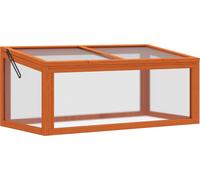 Sunny Maison froide ensoleillée avec couvercle en bois, orange