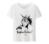 Sunny Mylene Farmer Nevermore Portrait T-Shirt Gothic Be on Tour Propaganda Poster Music T Shirt Y2k Kawaii Clothes White S