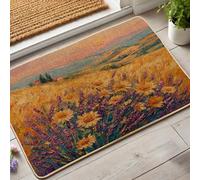 Sunny Paillasson floral Lavande Tournesols pour entrée extérieure et intérieure, décoration d'été, en caoutchouc imperméable, antidérapant, absorbant la poussière, facile à nettoyer, 73,6 x 43,2 cm