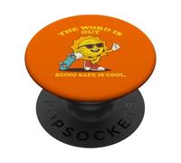 Sunny Safe, The Word is Out Being Safe is Cool. PopSockets PopGrip Adhésif