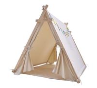 Sunny Sienna - Tente Tipi Couleur Crème, Chambre Bebe Tipi Avec Drapeaux Et Tapis De Sol