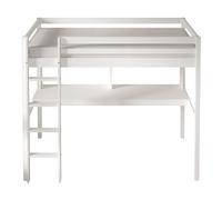 Sunny Sil Lit Mezzanine Avec Bureau, Blanc, En Bois | Lit En Mezzanine - Sans Matelas - Avec Échelle 208 X 100,5 X 172 Cm | Pour Matelas : 90 X 200 Cm