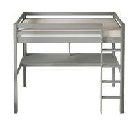 Sunny Sil Lit Mezzanine Avec Bureau, Gris, En Bois | Lit En Mezzanine - Sans Matelas - Avec Échelle 208 X 100,5 X 172 Cm | Pour Matelas : 90 X 200 Cm