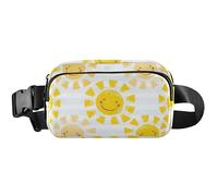 Sunny Smile Sac banane imperméable pour femme Jaune souriant 20,3 x 13,5 x 5,8 cm, Sunny Smile Jaune, 8 x 5.3 x 2.3 inch, Drôle et mignon