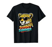 Sunny Summer Guépard avec Lunettes de Soleil T-Shirt Graphique avec Valeur