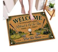 Sunny Summer Welcome Doormat - Coco Fiber 40x60cm | Green Dust-Trapping | Front Door Decor Indoor Welcome Mat For - Home Living Room Entryway Outdoor Front Farmhouse Apartment Party Holiday