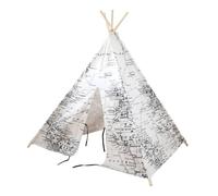 SUNNY Tente Tipi pour Enfants avec carte du monde en noir et Blanc | Tente de Jeu pour l’intérieur / chambre | 120x120 cm