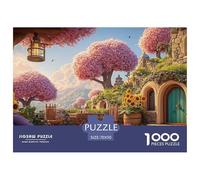Sunny Terrace with Wooden Chairs 1000 Pcs Carton Premium Lot de Puzzles Magical City Anti-Stress Jeu Familial Puzzles As Birthday Gifts 70x50cm/1000pcs