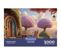 Sunny Terrace with Wooden Chairs 1000 Pièces Carton Premium Lot de Puzzles Magical City Anti-Stress Jeu Créatif Puzzles pour Adultes Et Enfants 52x38cm/1000pcs