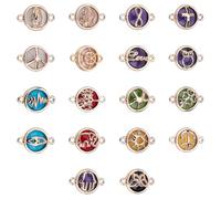 SUNNYCLUE 1 bo?Te 18 Styles Connecteurs de Breloque en Verre Plaqué Or Alliage Cristal Breloque Pendentif Lien Connecteur Résultats de Bijoux en Vrac pour Boucle d'oreille Bracelet