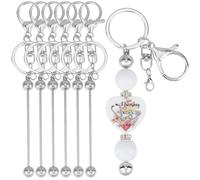 SUNNYCLUE 1 boîte 10 Sets de 40pcs porte-Clés à Perles en Métal avec 20 anneaux Ouverts pour la Fabrication de Bijoux Breloques Fournitures de Porte-Clés en Perles