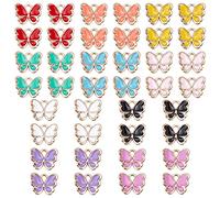 SUNNYCLUE 1 boîte 100 pièces 10 couleurs Émail Papillon Breloque Papillons Breloques en Métal Breloque Animal Petit Papillon Breloques pour la Fabrication de Bijoux Breloques Femmes Adultes Bricolage