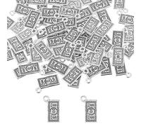 SUNNYCLUE 1 boîte 100 pièces Breloques D'Argent en Vrac Signe D'Argent Breloque en Espèces US 100 Dollar Bill Pièce de Monnaie Argent Antique Alliage Breloque en Vrac pour la Fabrication de Bijoux Bre
