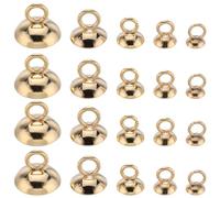 SUNNYCLUE 1 boîte 100 pièces Pendentifs de Capuchon de Perle, Capuchon de Perle, Capuchons de Perles en Acier Inoxydable avec Boucle, Capuchon de Perle, Capuchon de Perle, Pendentif, Connecteur de Pen