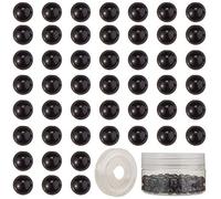 SUNNYCLUE 1 boîte 100 pièces Perles de Pierre Naturelle Semi-Précieuses Pierres Précieuses Rondes Perles en Vrac 8mm Véritables Pierres Réelles avec Fil de Cristal Élastique,Perles D'Obsidienne Noire