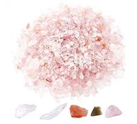 SUNNYCLUE 1 Boîte 100g Naturel Rose Quartz Chip Perles Sans Trou Cristal Cailloux en Vrac Forme Irrégulière Quartz Roche Guérison Cristal Naturel Mini Pierres Guérison Intérieur Décoratif DIY Artisana