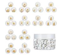 SUNNYCLUE 1 Boîte 120Pcs Constellations Perles de Verre Signes du Zodiaque Connecteurs Perle 12 Styles Plaqué Or Rond Charmes Accessoires pour Femmes Bricolage Bracelets Collier Résultats de Bijoux