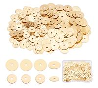 SUNNYCLUE 1 BOÎTE 200Pcs 6mm 8mm Or Heishi Perle Or Plat Disque Perles Réel 18K Plaqué Laiton Ronde Entretoises pour la Fabrication de Bijoux Charmes Bracelet Collier Boucle d'oreille Femmes