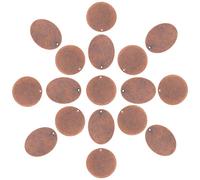 SUNNYCLUE 1 Boîte 20Pcs 2 Styles Charmes D'Estampage Vierges Étiquettes en Métal Ovale Plat Rond en Laiton Gravure Vierges Pendentifs pour Bijoux Étiquettes D'Estampage en Métal, Cuivre Rouge