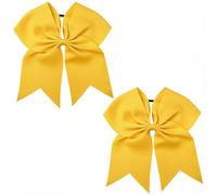 SUNNYCLUE 1 boîte 2pcs Bow Pony Tail Holders Bowknot Cravattes de cheveux Coquette Grand Jumbo Scrunchies Bows Knot Cheer Hair Ponytail Elastic Tail Bands pour les femmes Cheerleading Summer Sports Sc