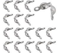 SUNNYCLUE 1 boîte 300 pièces cache noeud acier inoxydable, Couvre-Nœuds Ouverts, perles à Sertir en Acier Inoxydable, Couvre-Noeuds, Couvre-Perles à Sertir, Couvre-Noeuds pour la Fabrication de Bijoux