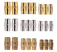 SUNNYCLUE 1 Boîte 32 Ensembles 3 Taille Fermoirs à Vis Magnétiques Baril Cordon en Cuir Extrémités Collier Bracelet Bijoux Fermoirs avec Boucle Magnétique Renforcée pour Bijoux Fabrication Accessoire