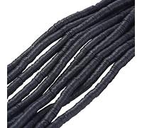 SUNNYCLUE 1 boîte 380~400 pièces Perles D'Espacement en Pâte Polymère 6mm Perles en Pâte Polymère Noire Faites à la Main Disque Plat Rond Tranche Heishi Brin de Perles en Vrac pour Bijoux
