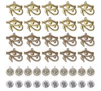 SUNNYCLUE 1 Boîte 40 pcs 4 Styles Égyptien Oeil D'Horus Charmes Pendentif avec Trou pour Boucle d'oreille Bracelet Fabrication de Bijoux Accessoires Fournitures D'Artisanat