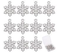 SUNNYCLUE 1 boîte 40 pièces Alliage Émail Flocon de Neige Breloques Thème Hiver Noël Délicat Pendentifs en Vrac pour la Fabrication de Bijoux Breloques Collier Bracelet Cheville Boucle D'Oreille