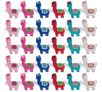 SUNNYCLUE 1 Boîte 40 Pièces Breloques Animaux Mignons Lama Mouton en Vrac Blanc Drôle Dessin Animé Alpaga Alliage Émail Connecteur Lien pour la Fabrication de Bijoux Boucles