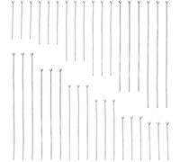 SUNNYCLUE 1 boîte 480 pièces Épingles de Boucle D'Oreille Épingles à Bille en Argent Épingles à Tête Sphérique de 25/30/40/50/60/70 mm Épingles à Bijoux Épingles à Tête Sphérique Épingles Droites Résu