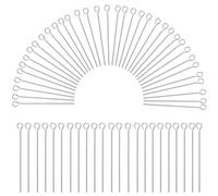 SUNNYCLUE 1 boîte 500 pièces Épingles à Boucles d'oreilles avec Boucle 40 mm 304 épingles à Œil en Acier Inoxydable Droites Œil Pliable Résultats de d'oreilles Œi