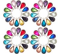 SUNNYCLUE 1 Boîte 52Pcs Perles de Cristal Larme 13 Couleurs Goutte d'eau Forme Pendentifs Charmes Strass AB pour Femmes DIY Collier Bracelet Boucle d'oreille Ornements Cheveux Fabrication de Bijoux