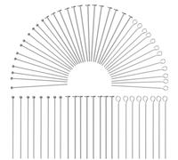 SUNNYCLUE 1 boîte 600 pièces 3 styles 40mm Épingles Droites 304 épingles à Bijoux en Acier Inoxydable Épingles à Tête Sphérique Épingles à Tête Plate Épingles à Yeux Épingles de Boucles D'Oreilles pou