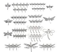SUNNYCLUE 1 BOÎTE 70 Pcs 7 Style Libellule Charmes en Vrac Papillon Pendentifs Animal Volant Insecte en Acier Inoxydable Charme pour DIY Fabrication de Bijoux Bracelets Colliers Artisanat
