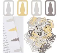 SUNNYCLUE 1 boîte 80 pièces 4 couleurs Marque-Pages en Acier Inoxydable Marque-Pages Argent Or Noir Marque-Page Rectangulaire avec Flèche Ligne en Métal Marqueurs de Page Accessoires pour les Amateurs