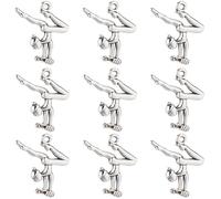 SUNNYCLUE 1 BOÎTE 80PCS Breloques de Gymnastique en Argent Breloques de Sport Style Tibétain Alliage Antique Danseur Sport Esprits Gymnaste Charme en Vrac pour la Fabrication de Bijoux Charms Résultat