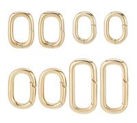 SUNNYCLUE 1 boîte 8pcs Mousqueton Sac a Main Anneaux Ovales à Ressort Plaqués Or 18 carats Connecteur Mousqueton en Métal Porte-Clés Déclencheur Boucle Clip pour Bricolage Cordon Sac à Main de Bijoux