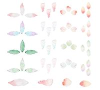 SUNNYCLUE 1 BOÎTE 96 Pcs 16 Couleurs Verre Cristal Charmes Coloré Transparent Pétales de Fleurs Feuille Papillon Paillettes Perles pour la Fabrication de Bijoux Charmes DIY Colliers Bracelets