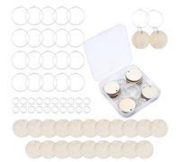 SUNNYCLUE 1 boîte Charmes De Verre à Vin De Noël Étiquettes à Breloques avec 20 pendentifs en bois, 20 boucles d'oreilles et 20 anneaux de saut pour les fêtes, les cadeaux et les réunions de famille