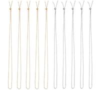 SUNNYCLUE 1 boîte de 10 Chaîne Acier Inoxydable Réglable Paquets de Chaînes Coulissantes de Collier de 24 pouces/0.6 m 2 mm Chaîne de Collier Réglable en Vrac en Acier Inoxydable Chaîne Coulissante de