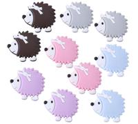 SUNNYCLUE 1 boîte de 10 pièces de Perles en Forme de Hérisson en Vrac en Forme D'Animaux de Dessin Animé Mignons au Centre Focal Percé Entretoise Double Face en Vrac pour Stylos à Perles, Kit de Fabri