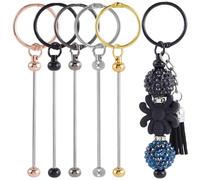 SUNNYCLUE 1 boîte de 10 porte Clés 5 couleurs Barre à Perles Porte Clés en Métal Bronze Or Rose Perles à Perles Ensembles de Liaison Vierges pour Kits de Fabrication de Bijoux Fournitures de Perles Ca