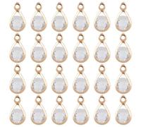 SUNNYCLUE 1 boîte de 100 breloques en Forme de Larme en Oxyde de Zirconium en Alliage Doré Mignon Connecteur en Strass Transparent Breloque Pendante pour la Fabrication de Bijoux Breloques Femmes Bric