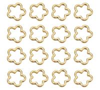 SUNNYCLUE 1 boîte de 100 pièces de 15mm de Cadre de Perles de Fleur en Métal Cadre Argenté Perles en Alliage à Double Trou Or Tibétain Creux Fleur Florale Connecteur D'Espacement Lien pour la Fabricat